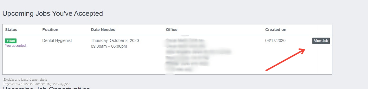 Candidate upcoming jobs