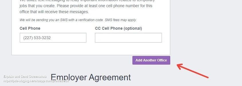Employer adding an office