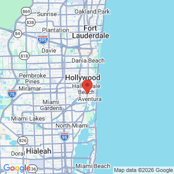 Map to Dental Care Group office in Aventura, FL