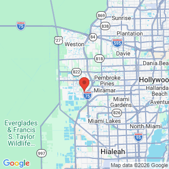 Map to Westside Orthodontics and Family Dentistry office in Miramar, FL