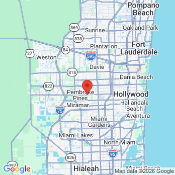 Map to Pines Palm Dental office in Pembroke Pines, FL
