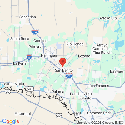 Map to  office in San Benito, TX