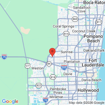 Map to Axxon Endodonctics office in Sunrise, FL