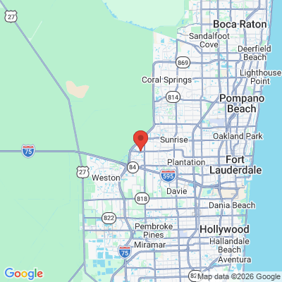 Map to Axxon Endodonctics office in Sunrise, FL