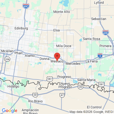 Map to  office in Weslaco, TX