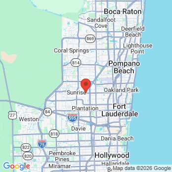 Map to Primary Dental Partners office in Lauderhill, FL