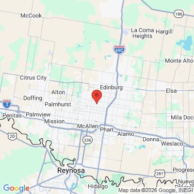 Map to  office in Edinburg, TX