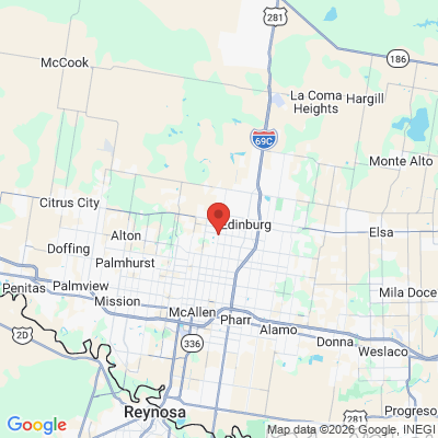 Map to  office in Edinburg, TX