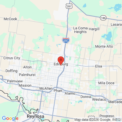 Map to  office in Edinburg, TX