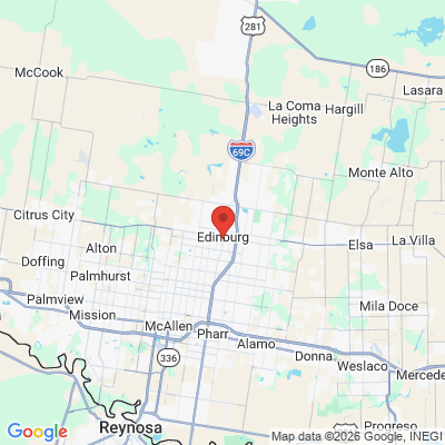 Map to  office in Edinburg, TX