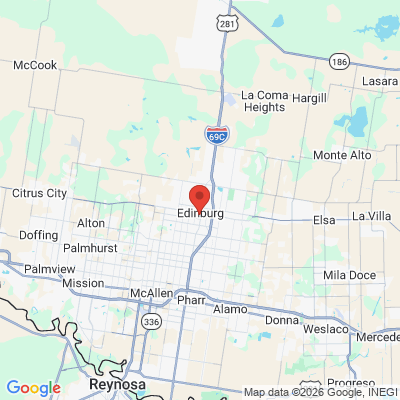 Map to  office in Edinburg, TX
