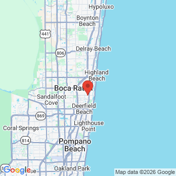 Map to Sindledecker Dentistry office in Boca Raton, FL
