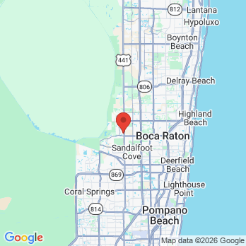 Map to Mission Bay Family Dentistry office in Boca Raton, FL