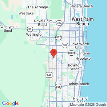 Map to Habashy Dental office in Lake Worth, FL