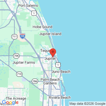 Map to Sunset Smiles Cosmetic Dentistry office in Jupiter, FL
