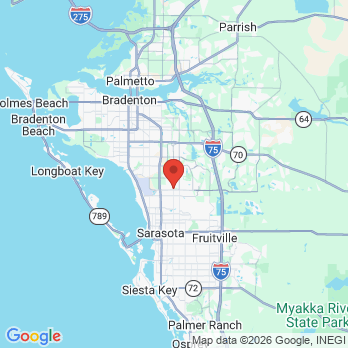 Map to Sarasota Bay Dental office in Sarasota, FL