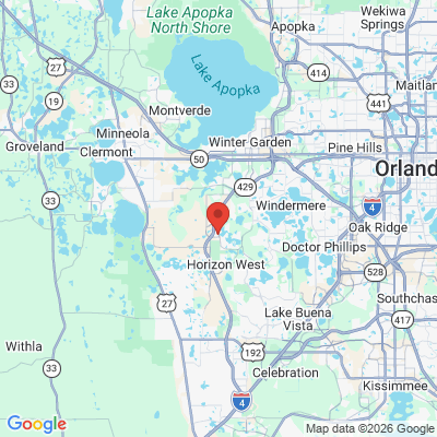 Map to Solara Dental Studio of Horizon West office in Winter Garden, FL