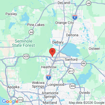Map to Lake Forest Family Dentistry office in Sanford, FL