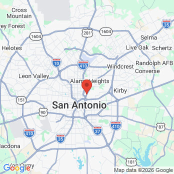 Map to Great White Dental office in San Antonio, TX