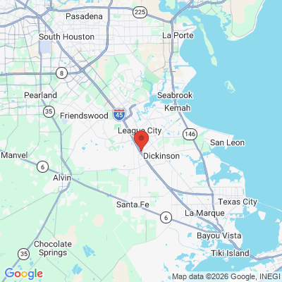 Map to  office in League City, TX