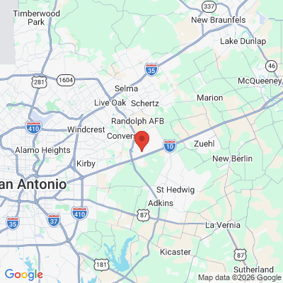 Map to  office in Converse, TX