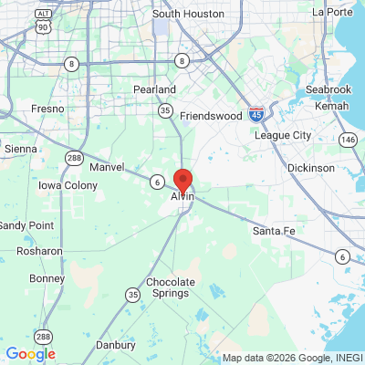 Map to  office in Alvin, TX