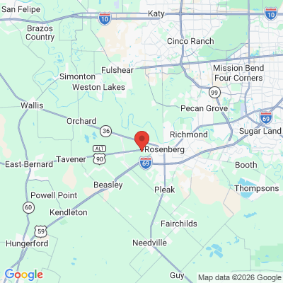 Map to  office in Rosenberg, TX