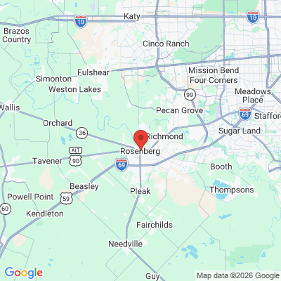 Map to  office in Rosenberg, TX