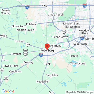 Map to  office in Rosenberg, TX