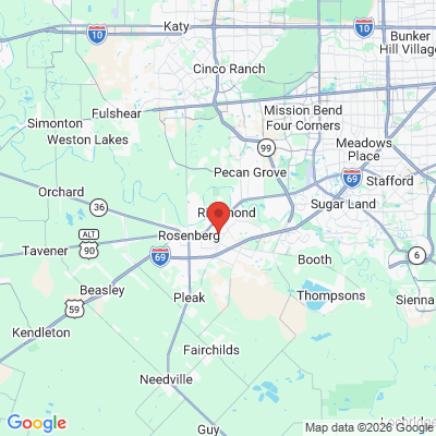Map to  office in Rosenberg, TX