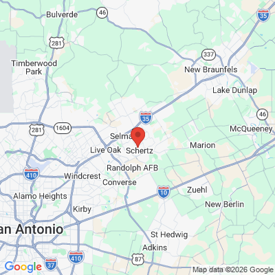 Map to  office in Schertz, TX
