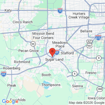 Map to Sweetpea Smiles Sugar Land office in Sugar Land, TX