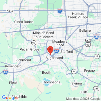 Map to signature dental office in Sugar Land, TX