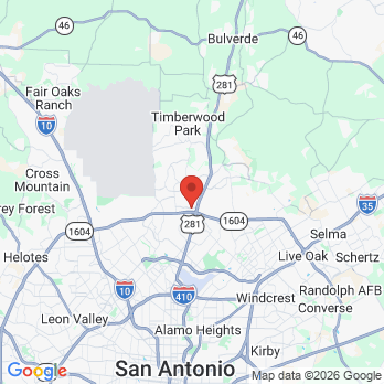 Map to Alamo Prosthodontics office in San Antonio, TX