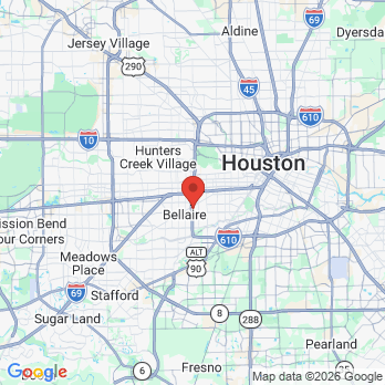 Map to Lora M. Mason, DDS, PA office in Bellaire, TX