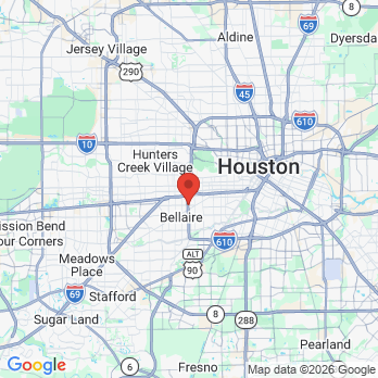 Map to Comfort Zone for Dentistry office in Bellaire, TX