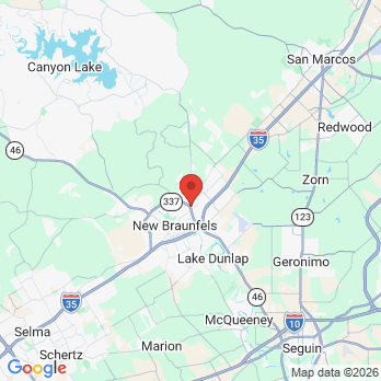 Map to Dr. John B. Moczygemba, DDS office in New Braunfels, TX