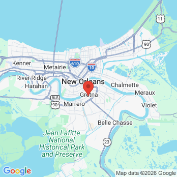 Map to Geaux Smiles office in Gretna, LA