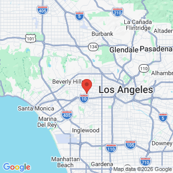 Map to Mid City Dental office in Los Angeles, CA