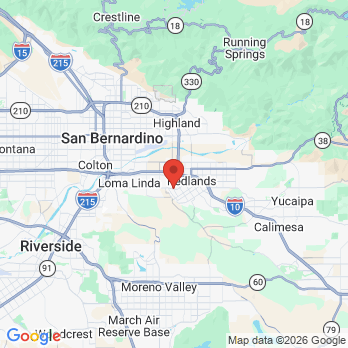Map to Brookside Smiles office in Redlands, CA