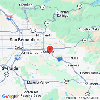 Map to Dental Gallery office in Redlands, CA