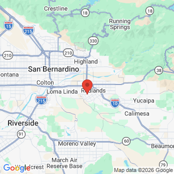 Map to Gerardo A Toledo DDS Inc office in Redlands, CA