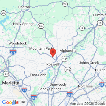 Map to Royal dental spa office in Roswell, GA