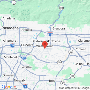 Map to Gregory Robins Family Dentistry office in West Covina, CA
