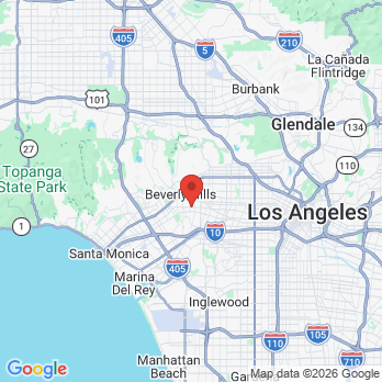 Map to Dental Arts of Beverly Hills office in Beverly Hills, CA