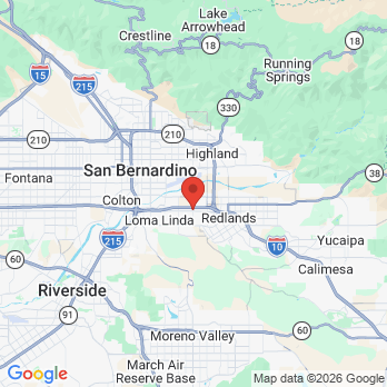 Map to Pavilion Smile Dental: Helen Banez DDS office in Redlands, CA