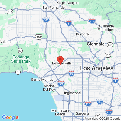Map to Hessam Nowzari, DDS PhD Inc office in Beverly Hills, CA