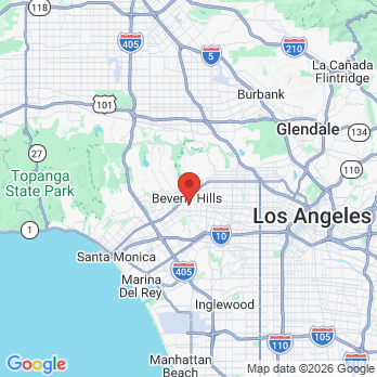 Map to Dr. Kiyan Mehdizadeh Beverly Hills office in Beverly Hills, CA