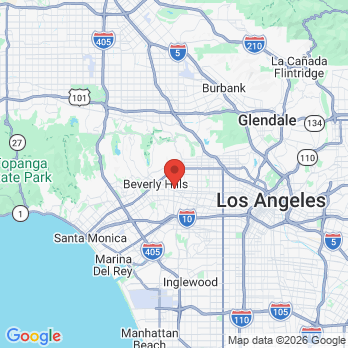 Map to Abri Dental office in Beverly Hills, CA
