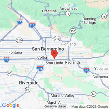 Map to Kingsly Dentistry office in San Bernardino, CA